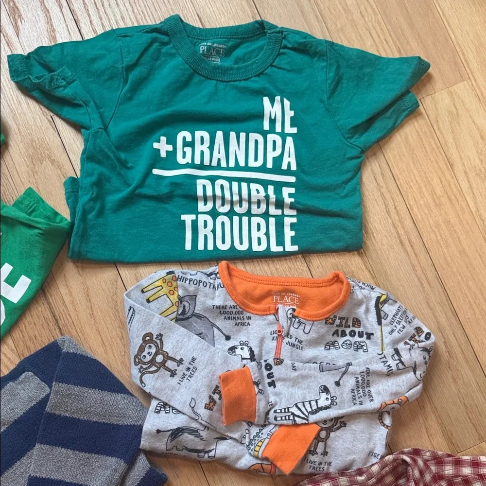 Bundle of Tops & PJ Set Green, Yellow, Plaid children’s place Gap Old Navy baby